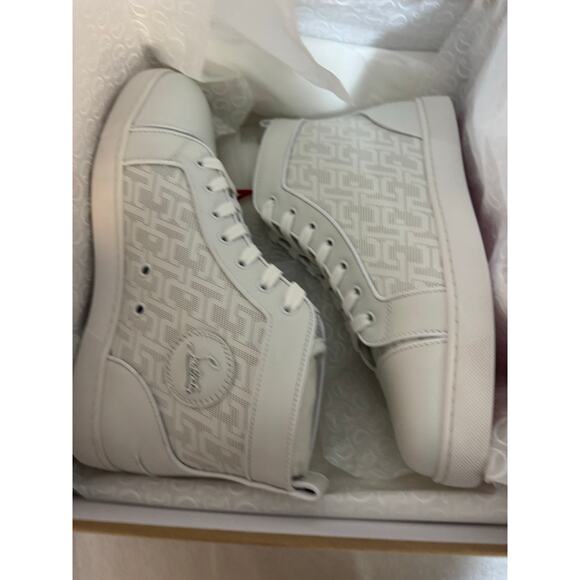 Christian Louboutin Other - Christian Louboutin Louis Orlato White Leather High-Top Sneakers